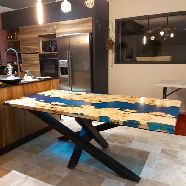 Table River en bois et résine époxy EcuaLM